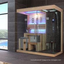Combine Wooden Dry and Wet Massage Steam Shower Sauna Room